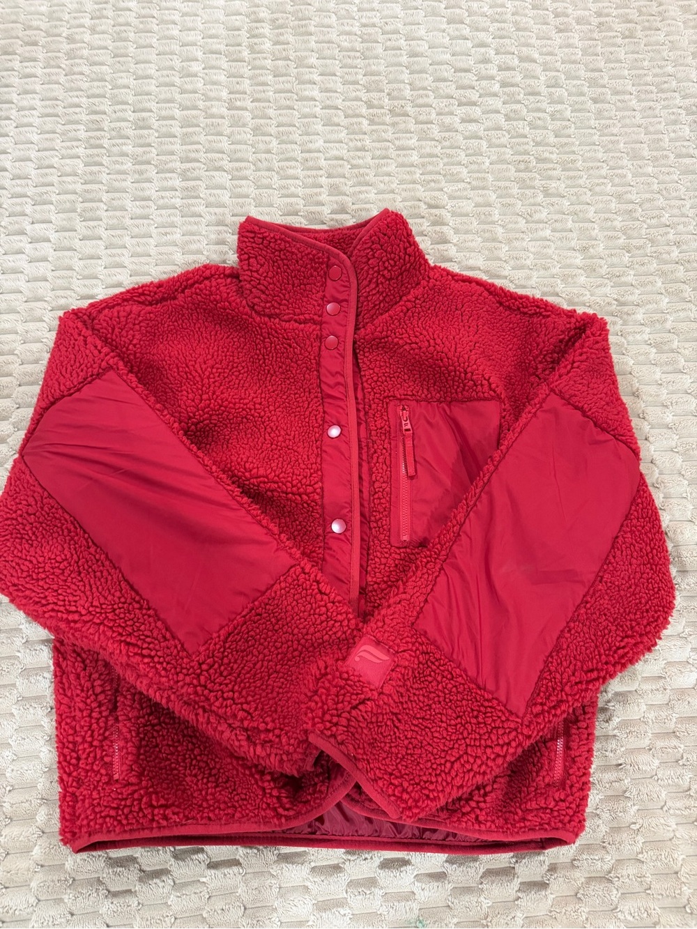 Fabletics Red Sherpa-Lined Jacket